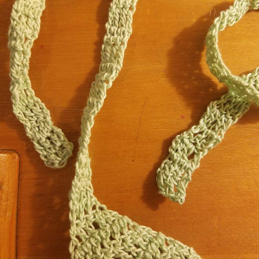 HANDMADE Retro Mint CROCHET Headband with Tie – Perfect Spring Accessory Refresh - Picture 4 of 9